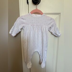 Charming Pink Heart Newborn Footie